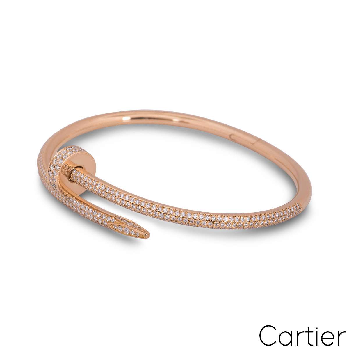 Cartier Rose Gold Diamond Juste Un Clou Bracelet Size 17 N6702117